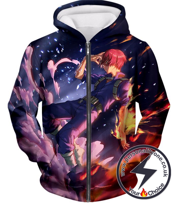 My Hero Academia Shoto Todoroki Awesome Action Hero Zip Up Hoodie